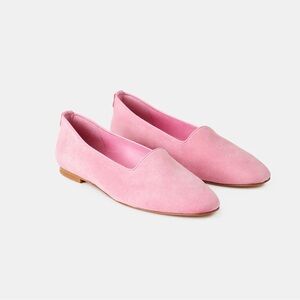 Lafayette 148 pink suede flats